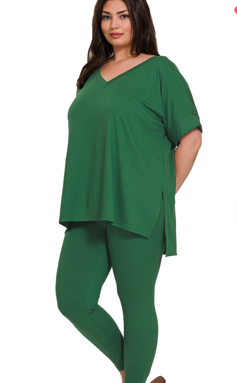 Leisure Pant-Short Sleeved-V-Neck (4 colors)