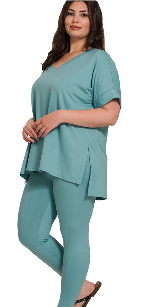 Leisure Pant-Short Sleeved-V-Neck (4 colors)