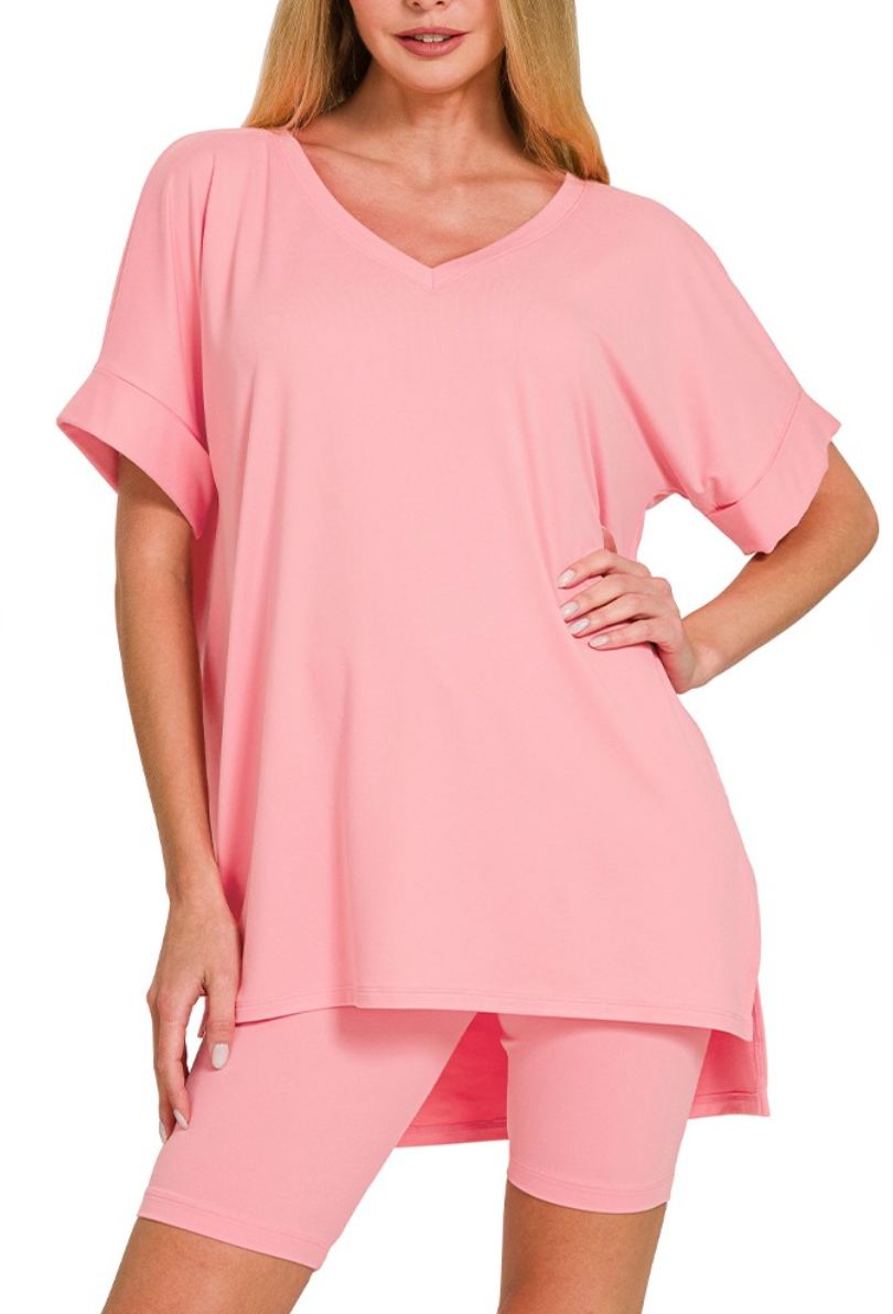 Leisure Short Set-V-Neck (3 colors)